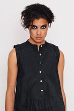 Load image into Gallery viewer, SLEEVELESS BIBBED SHIRT DRESS 001 - BLACK
